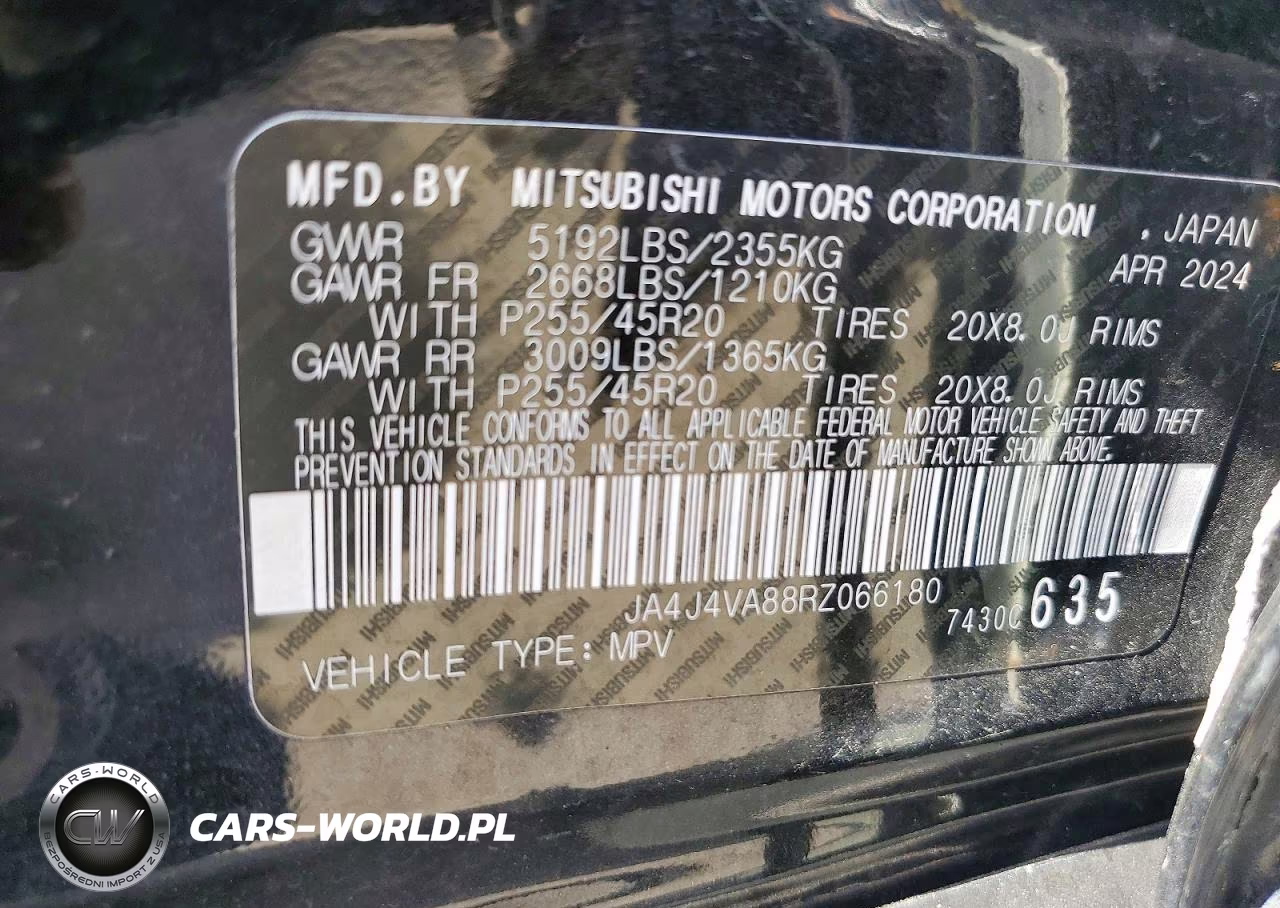 2024 Mitsubishi Outlander Se VIN:JA4J4VA88RZ066180 - 13