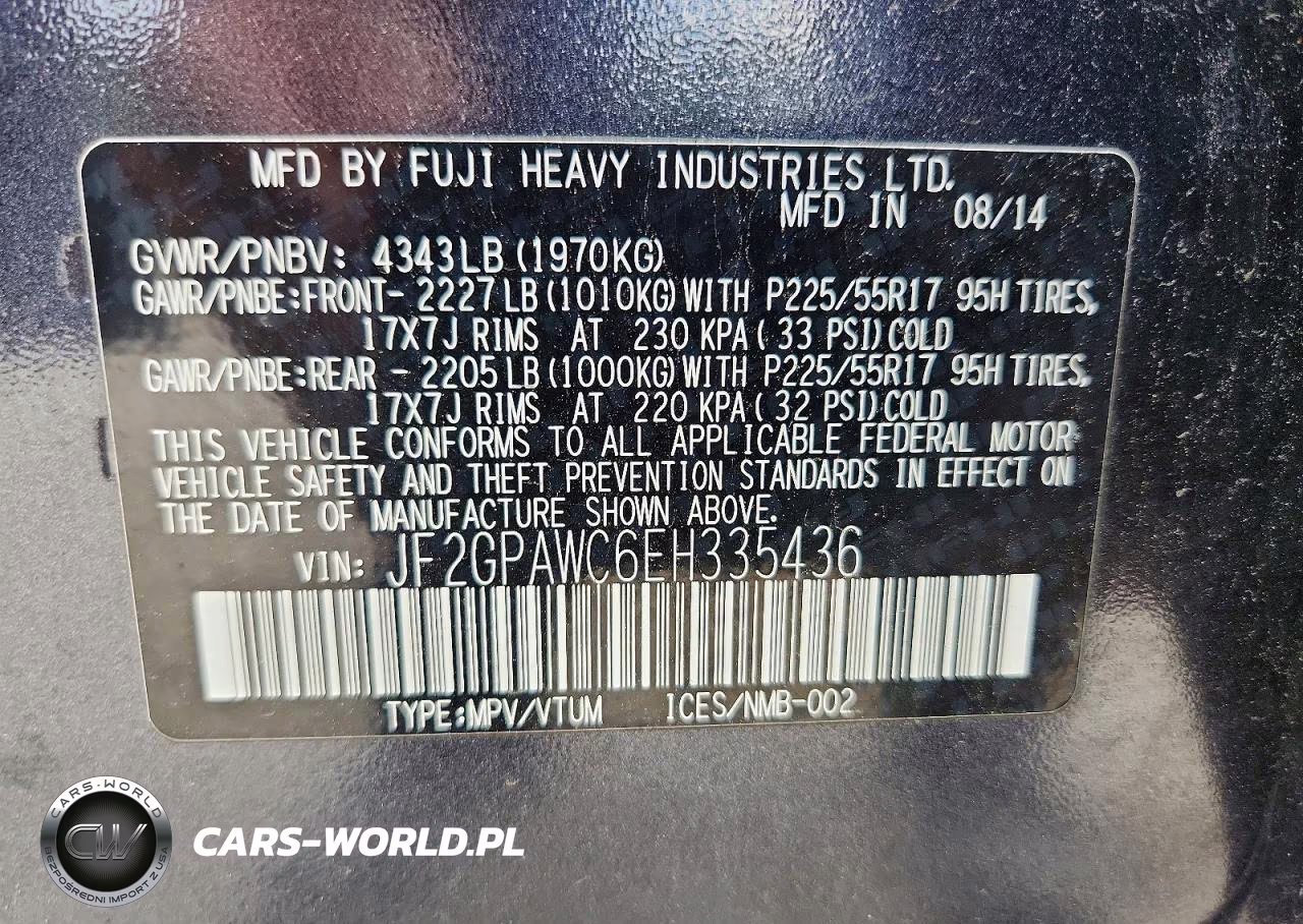 2014 Subaru Xv Crosstrek 2.0 Premium VIN:JF2GPAWC6EH335436 - 14