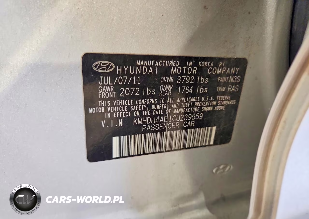 2012 Hyundai Elantra Gls VIN:KMHDH4AE1CU239559 - 13