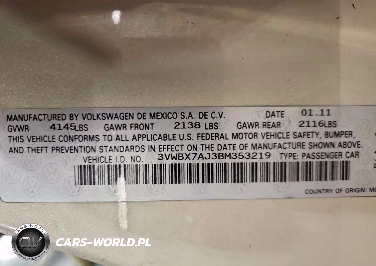 2011 Volkswagen Jetta Se VIN:3VWBX7AJ3BM353219 - 12