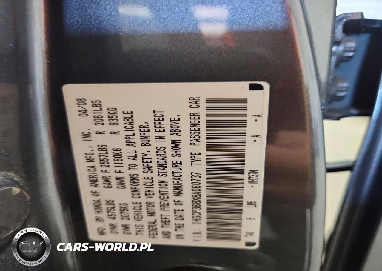 2008 Honda Accord Exl VIN:1HGCP368X8A060737 - 12