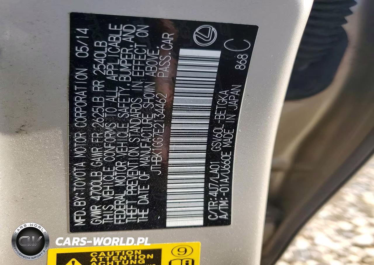2014 Lexus Es 350 VIN:JTHBK1GG7E2134462 - 12