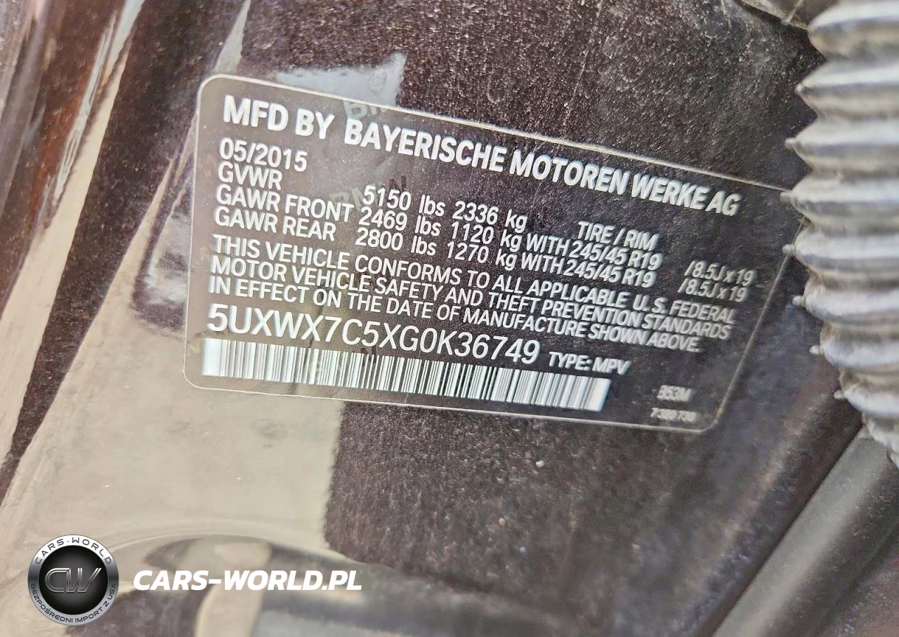 2016 BMW X3 xDrive35I VIN:5UXWX7C5XG0K36749 - 13