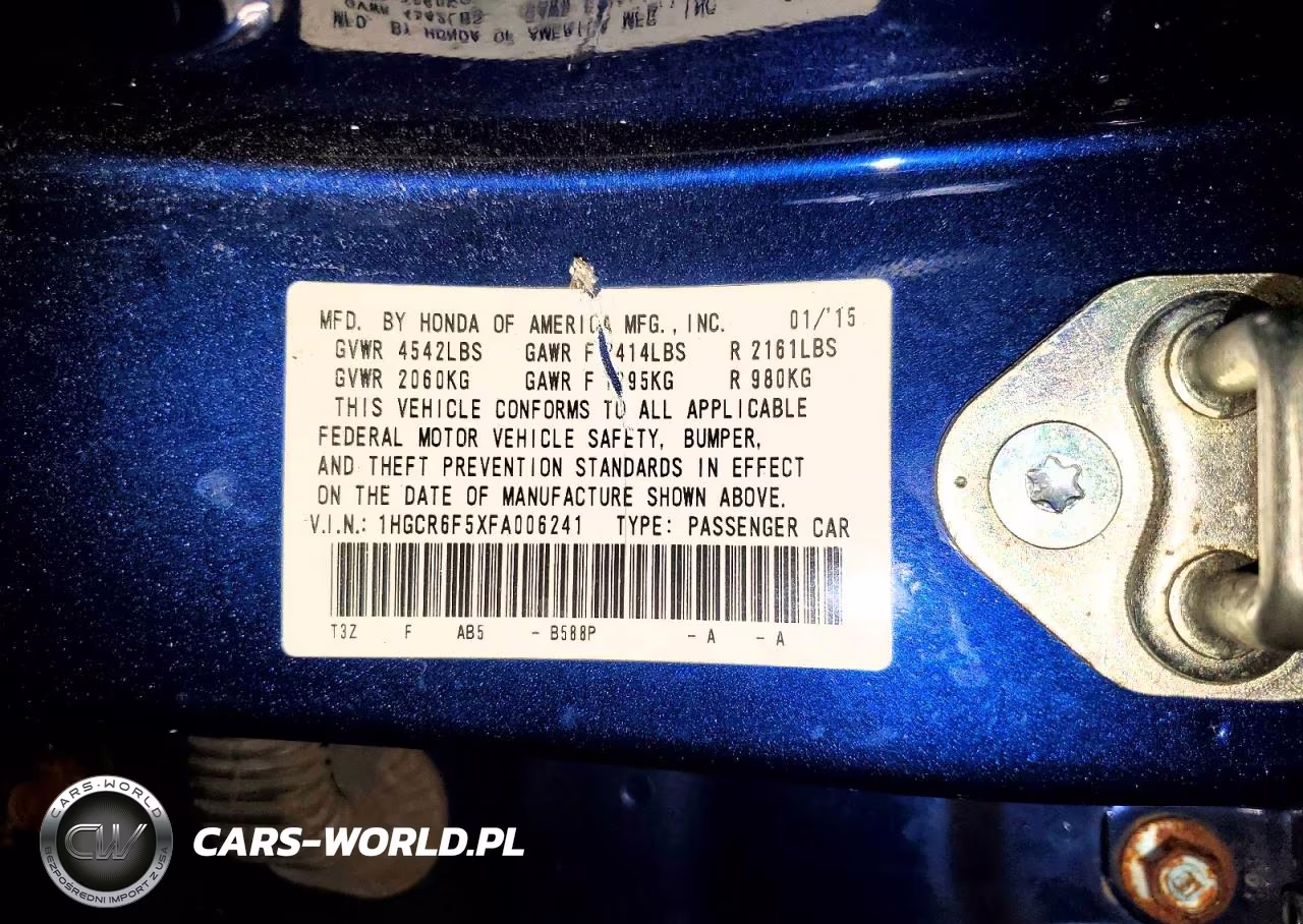 2015 Honda Accord Hybrid Exl VIN:1HGCR6F5XFA006241 - 12