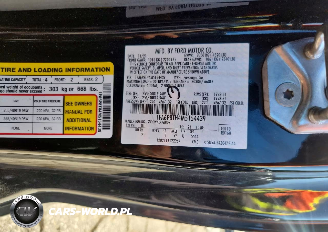 2021 Ford Mustang VIN:1FA6P8TH4M5154439 - 12