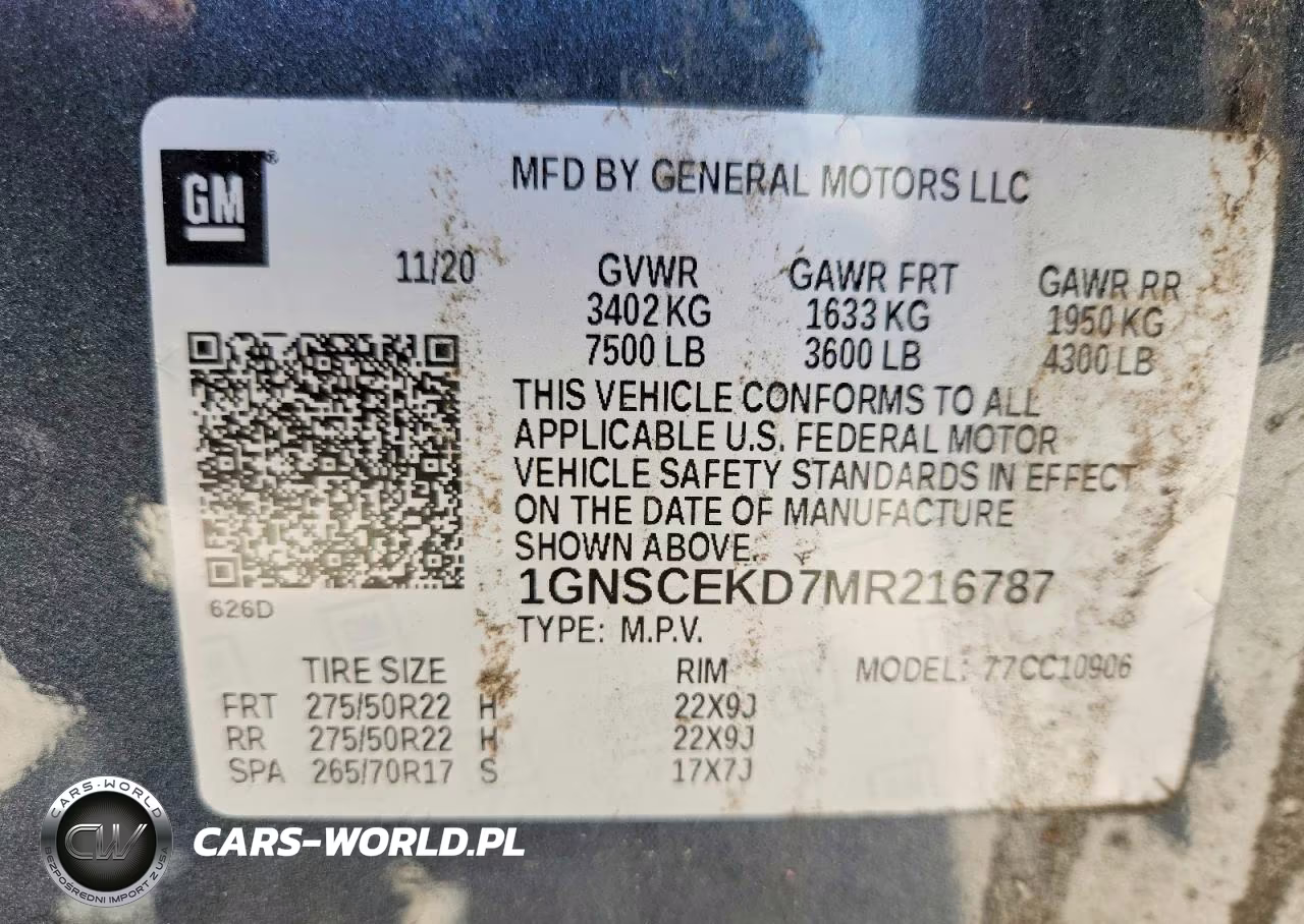 2021 Chevrolet Suburban C1500 Rst VIN:1GNSCEKD7MR216787 - 14