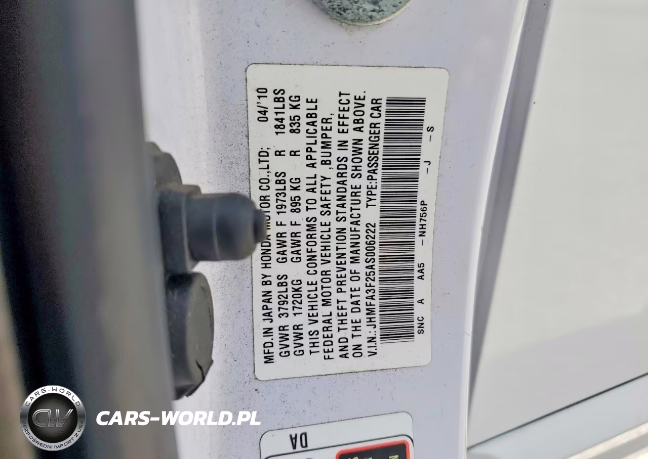 2010 Honda Civic Hybrid VIN:JHMFA3F25AS006222 - 12