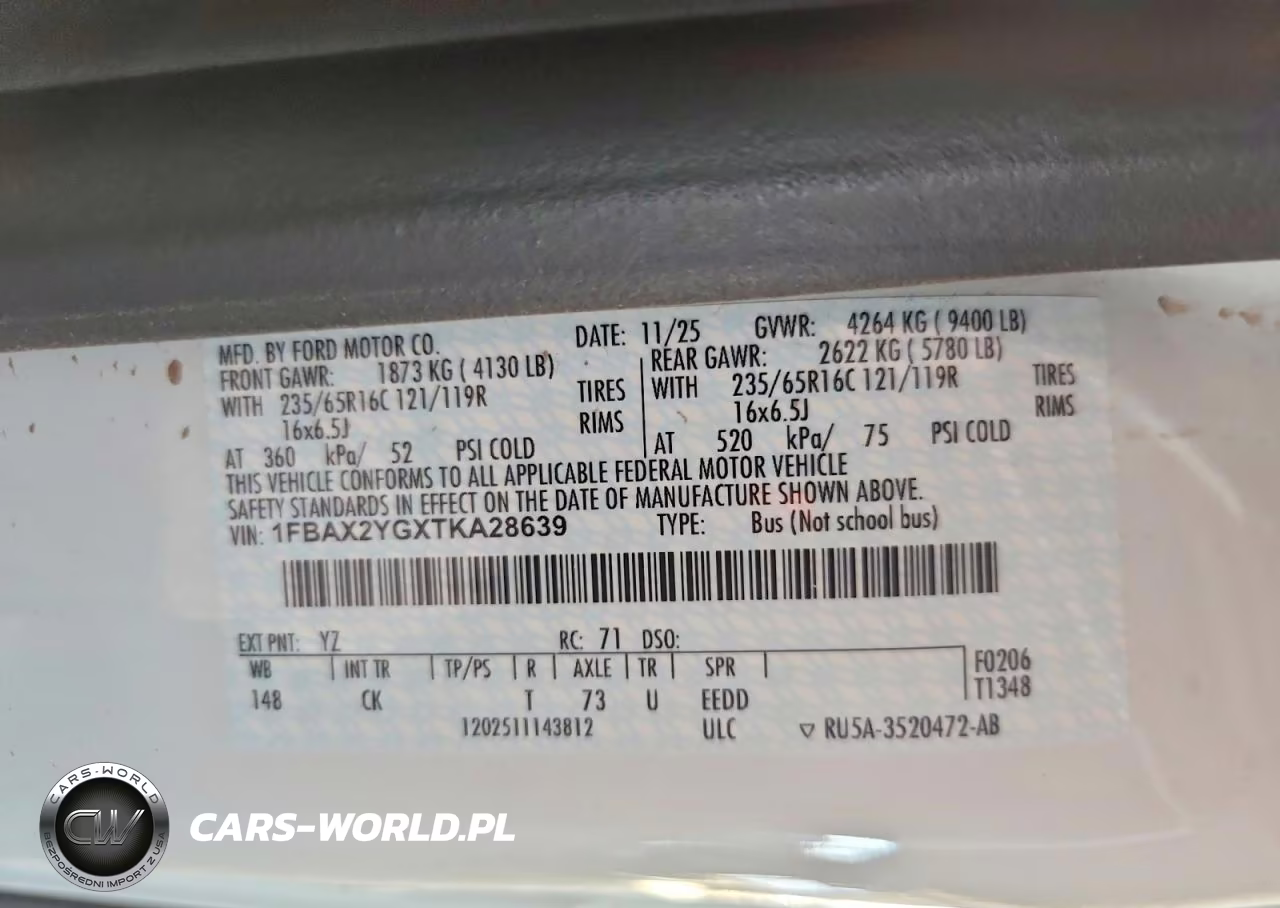 2026 Ford Transit T-350 VIN:1FBAX2YGXTKA28639 - 13