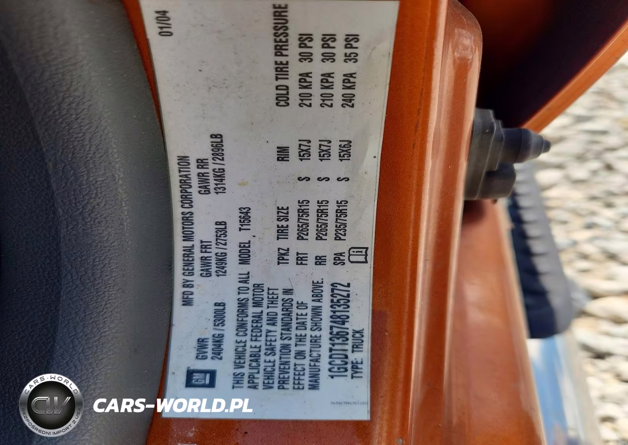 2004 Chevrolet Colorado VIN:1GCDT136748135272 - 12