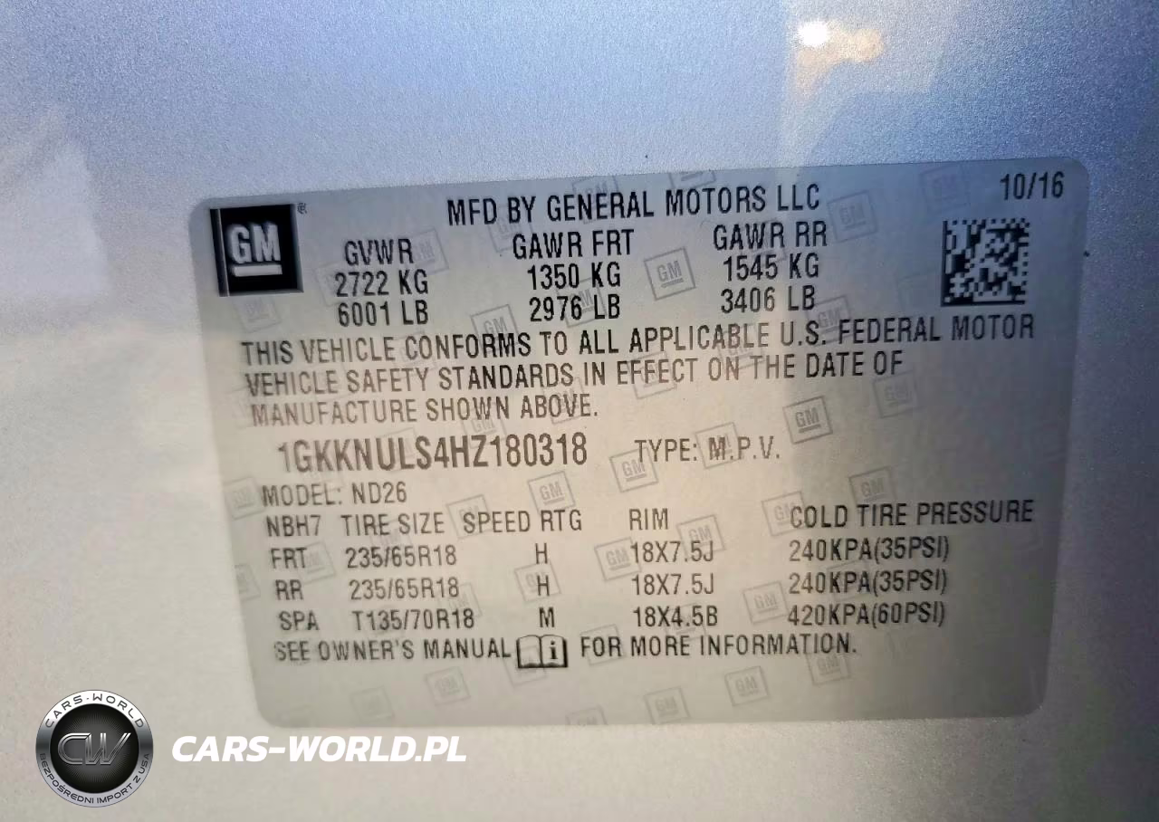 2017 GMC Acadia Slt-1 VIN:1GKKNULS4HZ180318 - 13