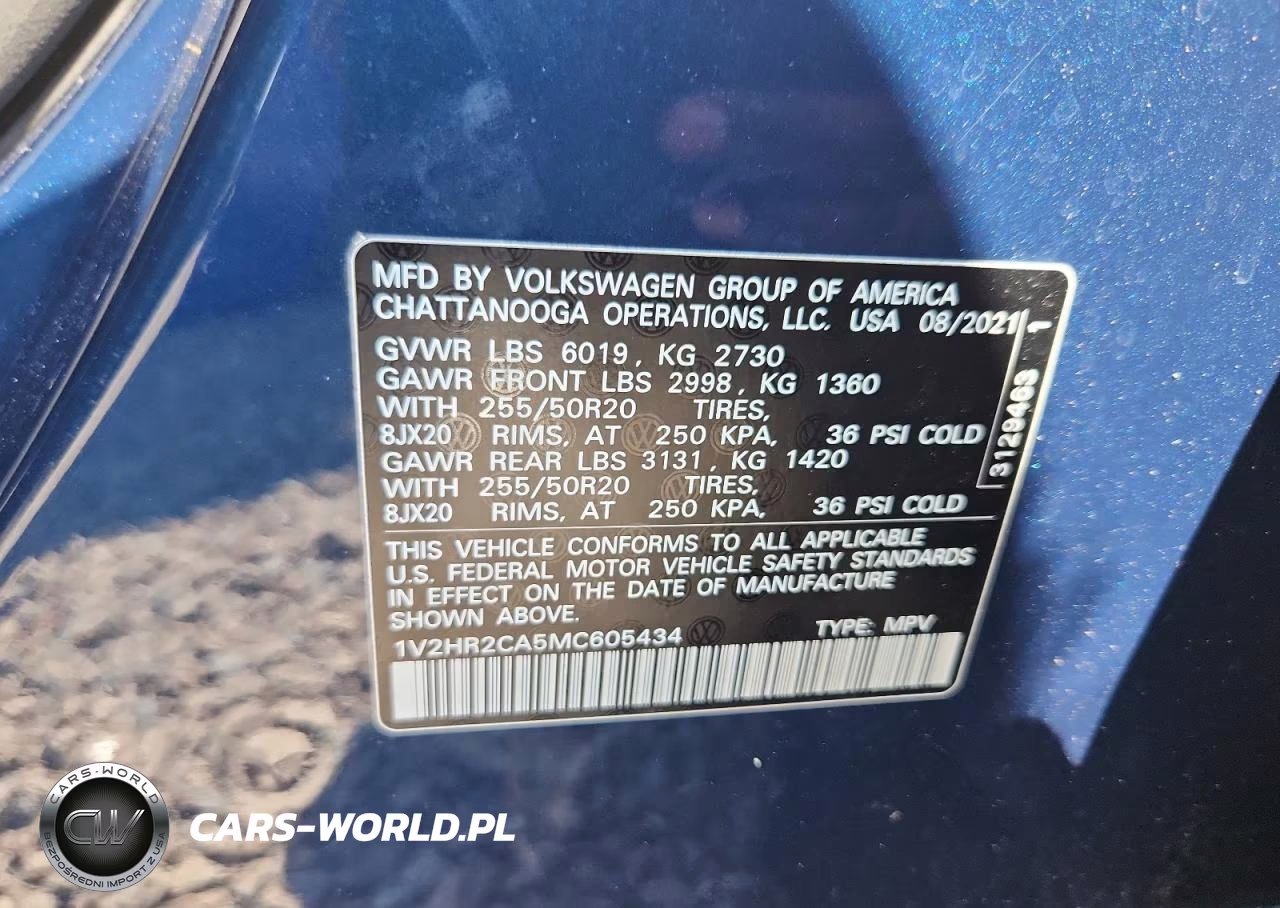 2021 Volkswagen Atlas Se VIN:1V2HR2CA5MC605434 - 13