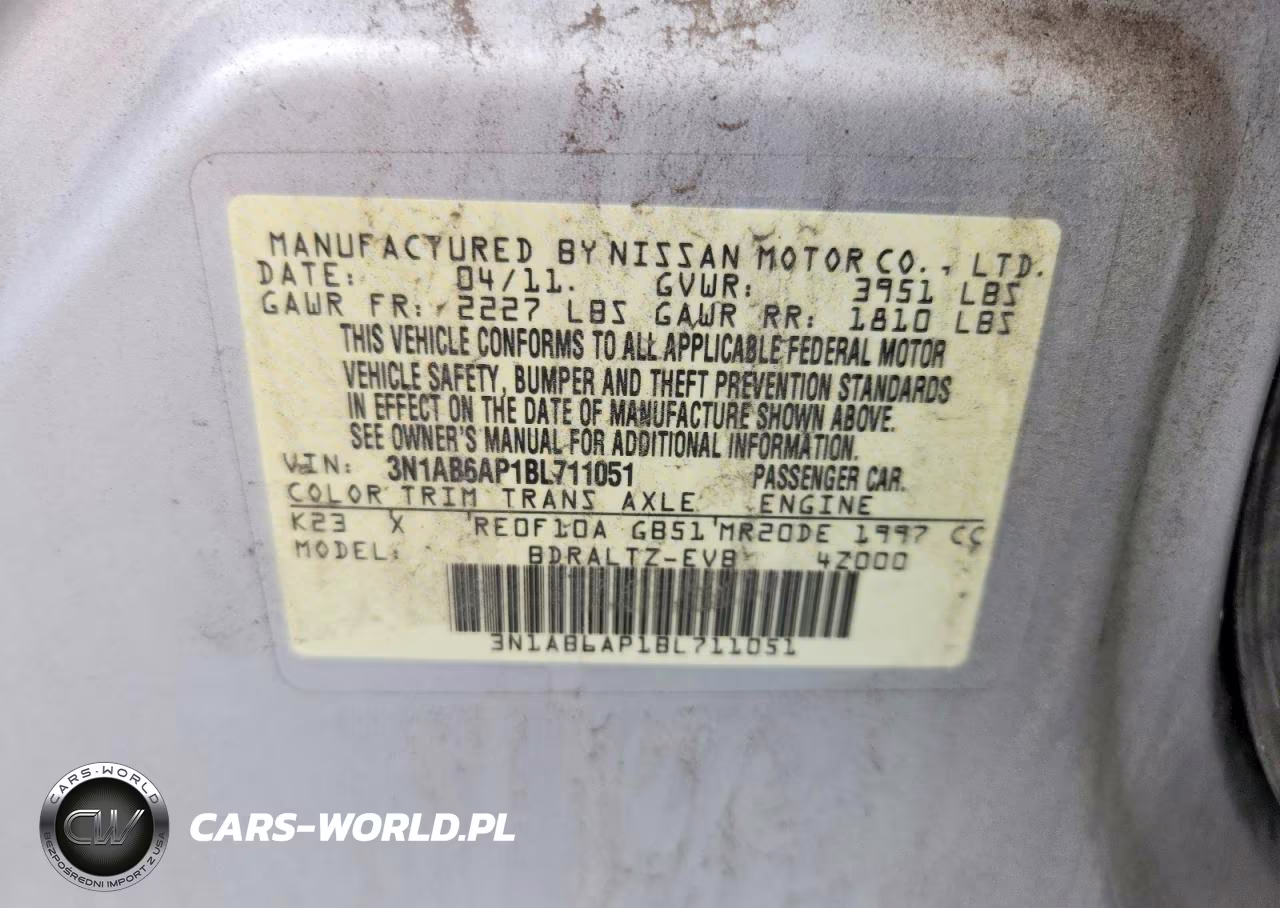 2011 Nissan Sentra 2.0 VIN:3N1AB6AP1BL711051 - 12