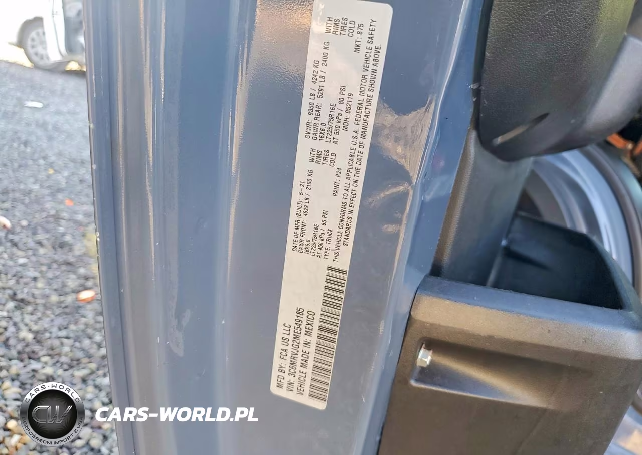 2021 Ram Promaster 3500 Delivery Van VIN:3C6MRVJG2ME549185 - 13
