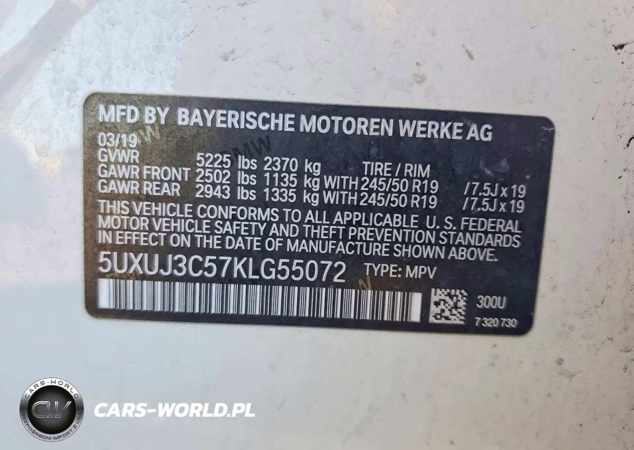 2019 BMW X4 xDrive30I VIN:5UXUJ3C57KLG55072 - 13