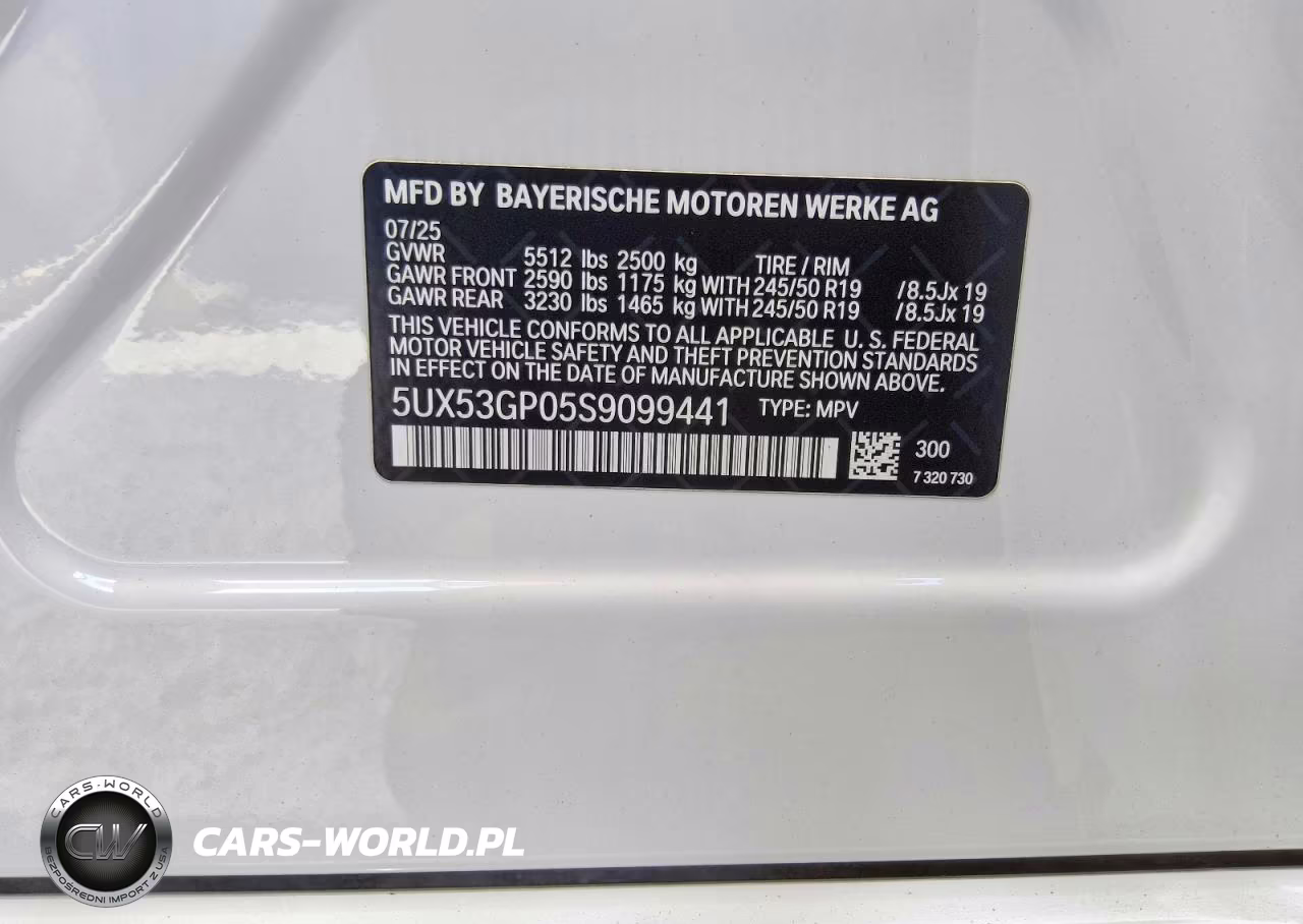 2025 BMW X3 30 xDrive VIN:5UX53GP05S9099441 - 13