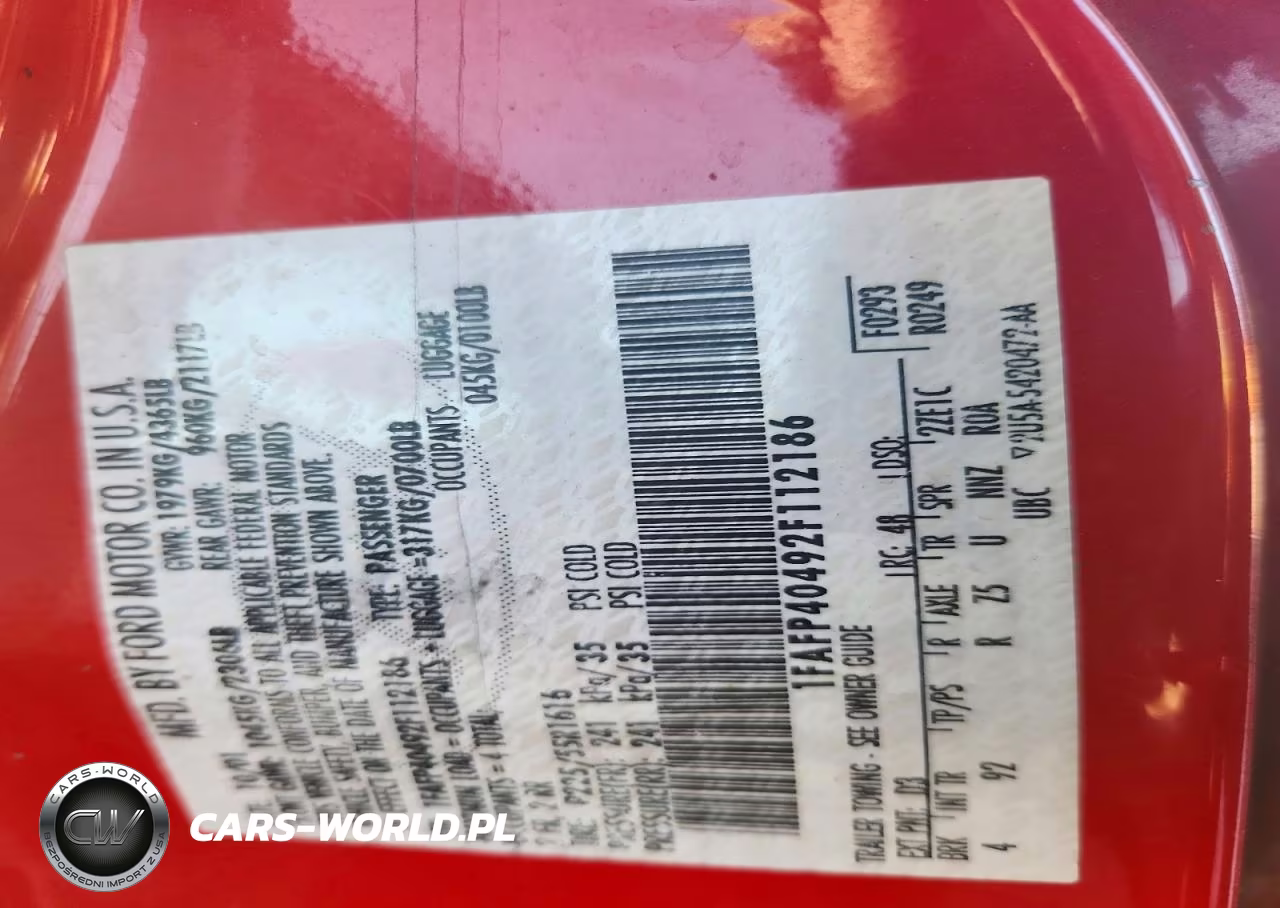2002 Ford Mustang VIN:1FAFP40492F112186 - 12