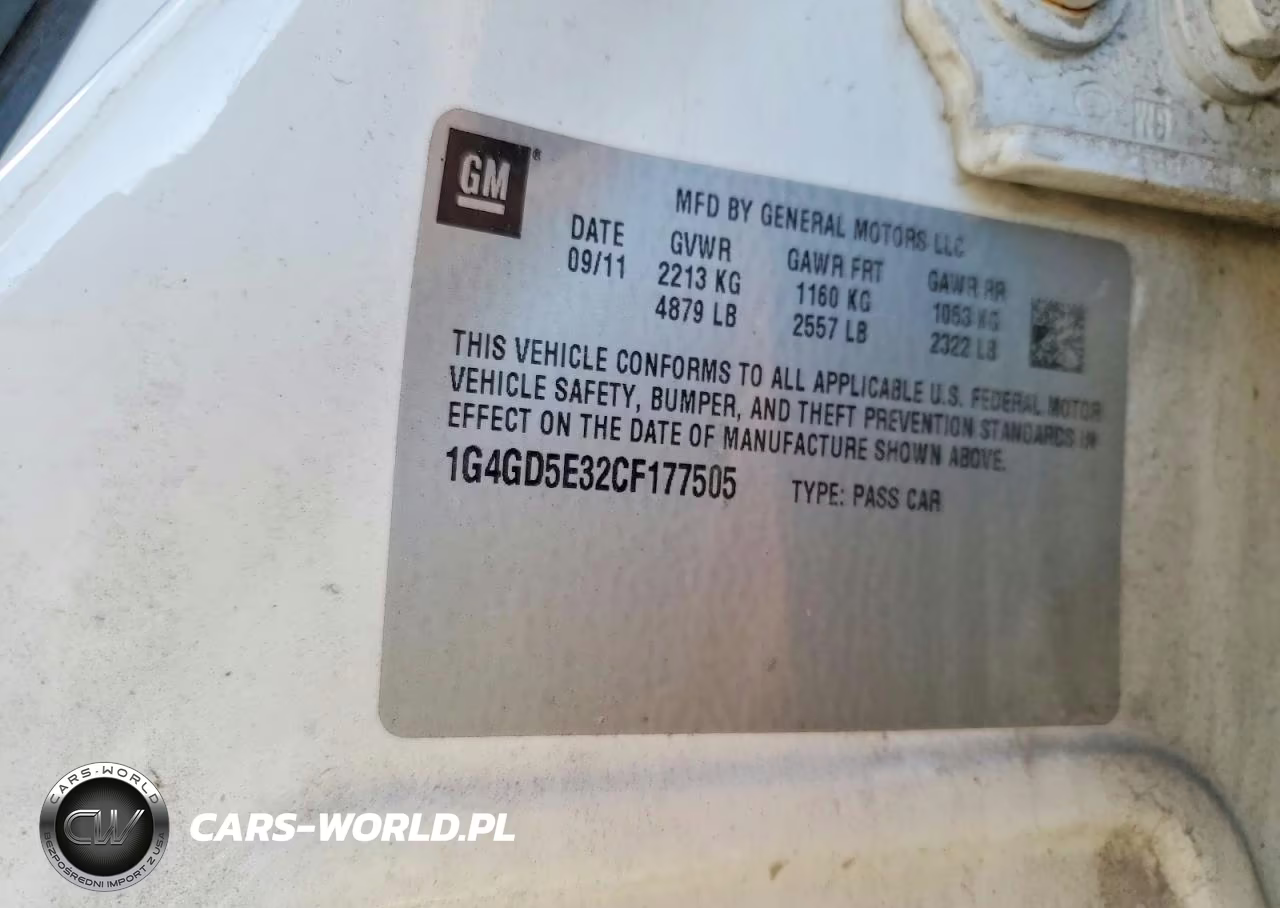 2012 Buick Lacrosse Premium VIN:1G4GD5E32CF177505 - 12
