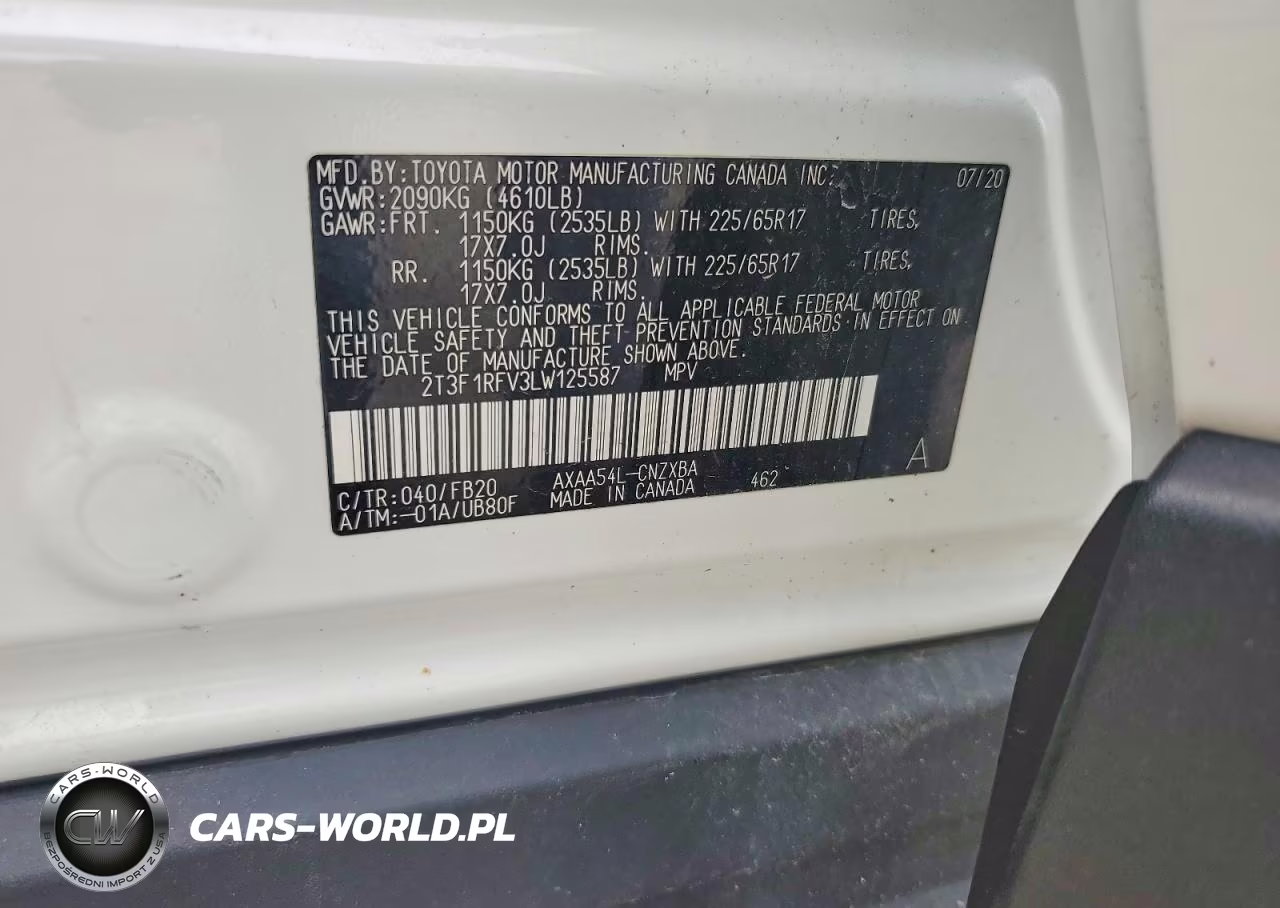 2020 Toyota Rav4 Le VIN:2T3F1RFV3LW125587 - 13