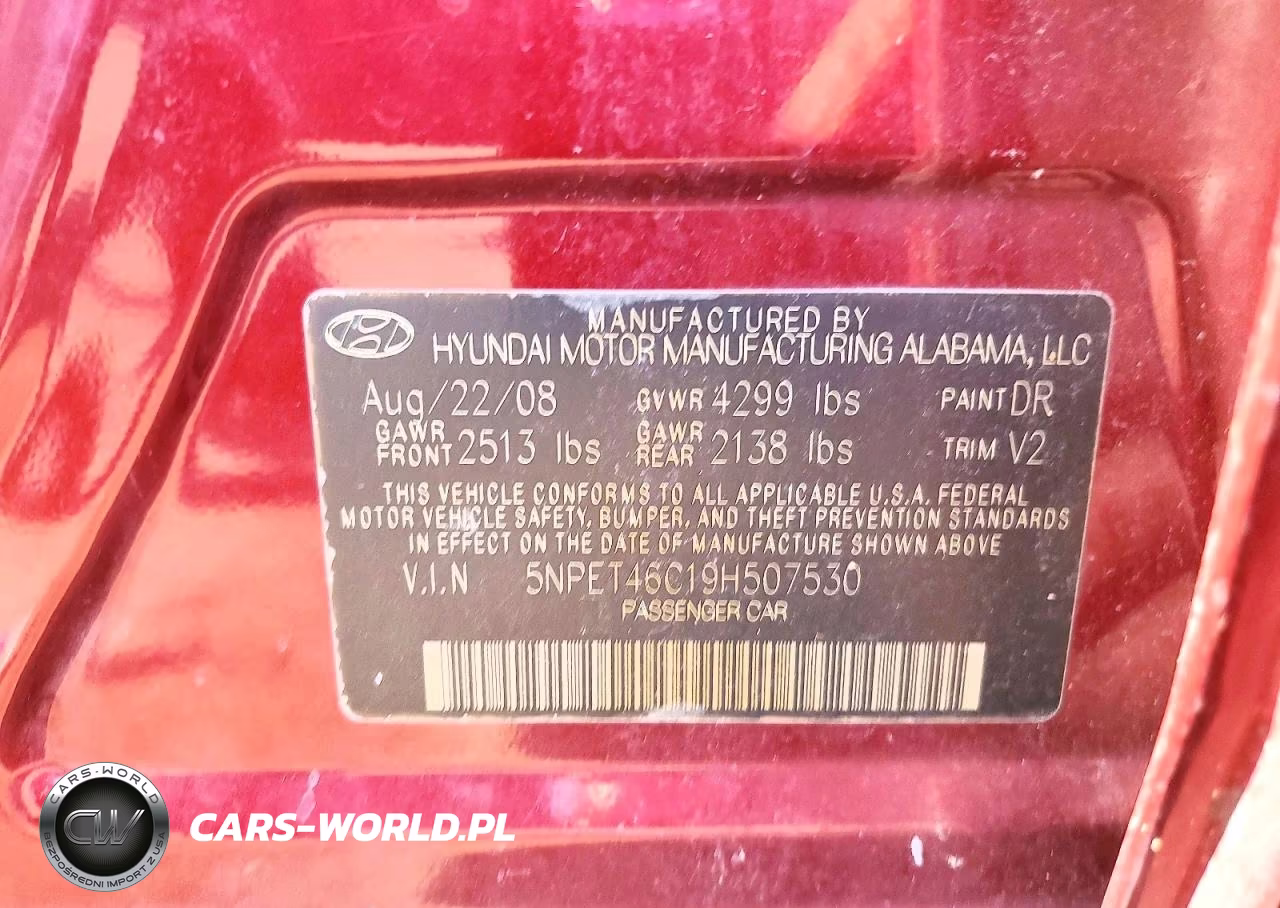 2009 Hyundai Sonata Gls VIN:5NPET46C19H507530 - 12