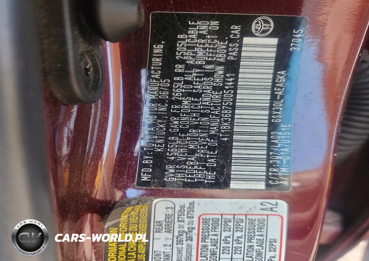 2005 Toyota Avalon Xls VIN:4T1BK36B75U051441 - 13