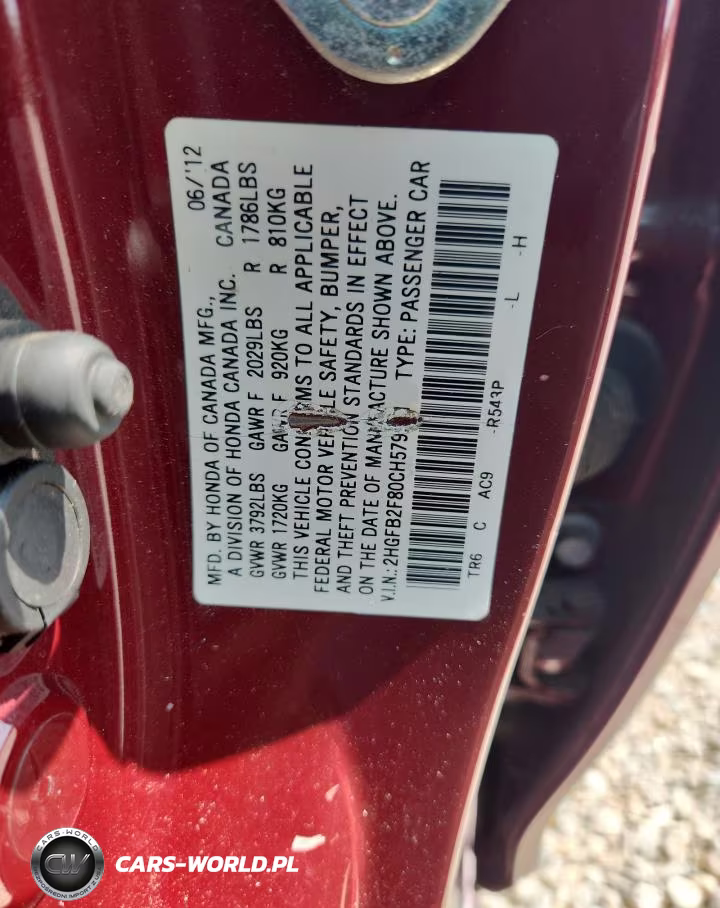 2012 Honda Civic Ex VIN:2HGFB2F80CH579571 - 12