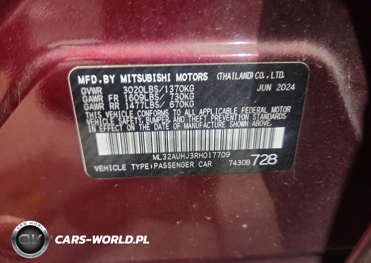 2024 Mitsubishi Mirage Es VIN:ML32AUHJ3RH017709 - 13