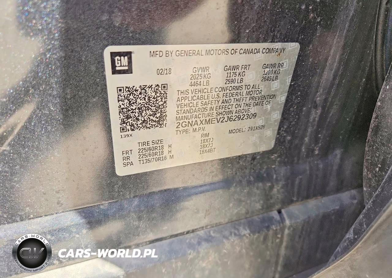 2018 Chevrolet Equinox Premier VIN:2GNAXMEV2J6292309 - 13