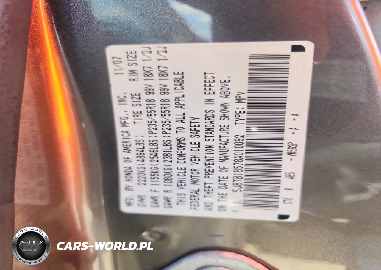 2008 Acura Rdx Technology VIN:5J8TB18578A010092 - 13