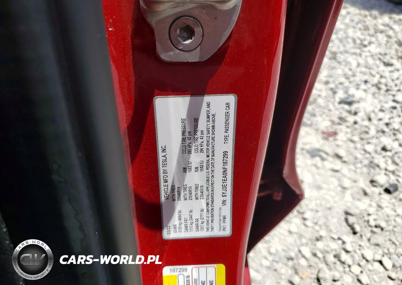 2022 Tesla Model 3 VIN:5YJ3E1EA0NF187299 - 12