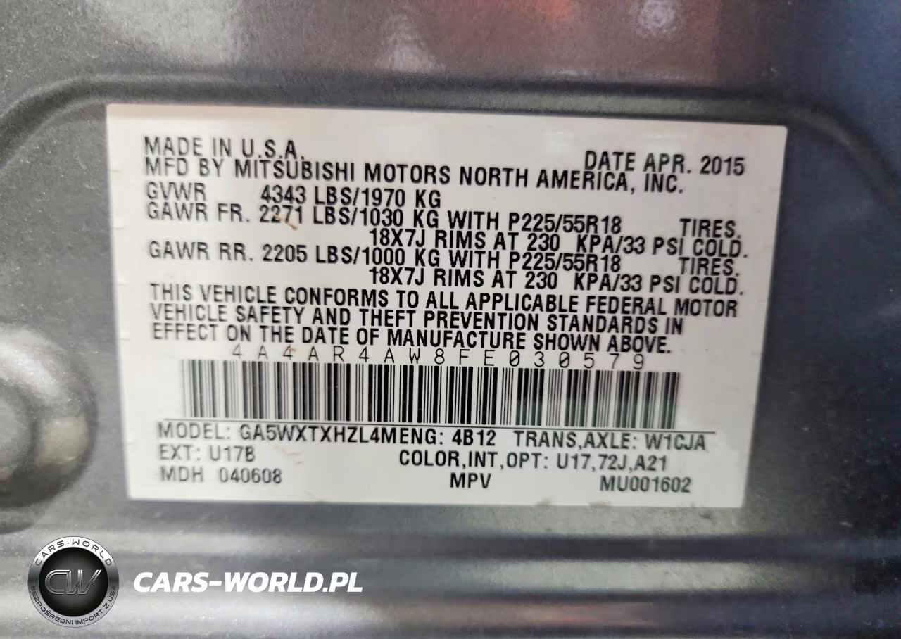 2015 Mitsubishi Outlander Sport Se VIN:4A4AR4AW8FE030579 - 12
