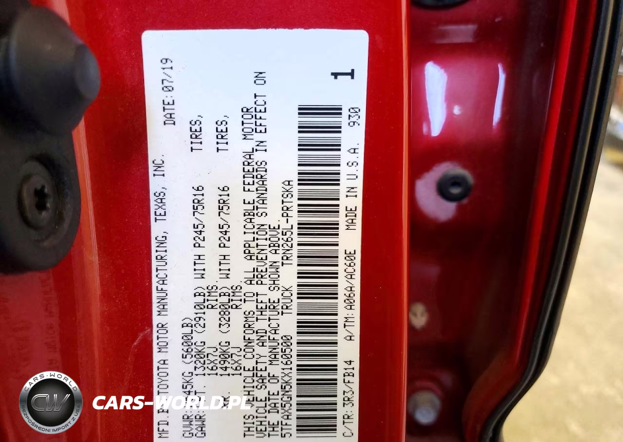 2019 Toyota Tacoma Sr VIN:5TFAX5GN5KX160500 - 13