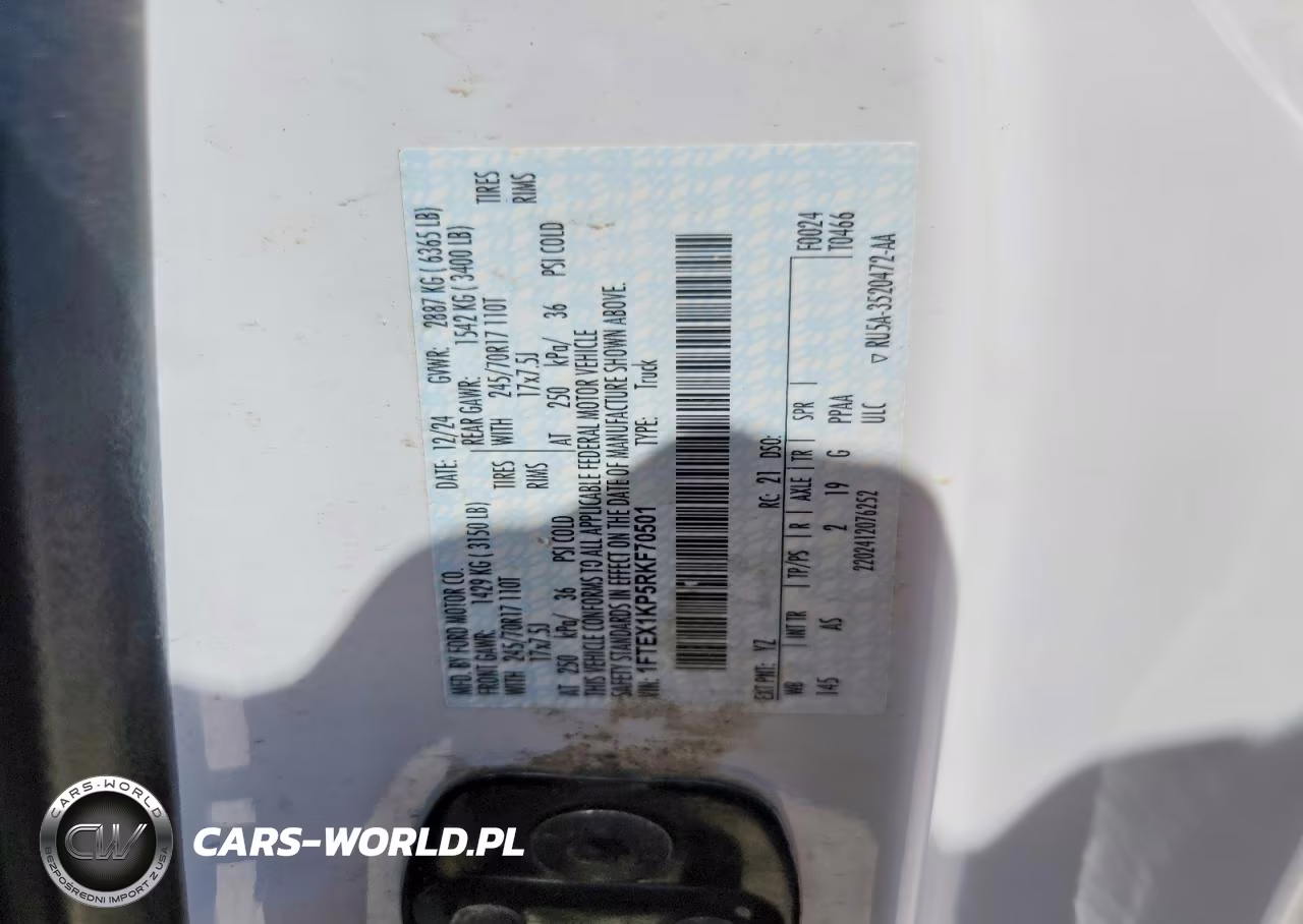 2024 Ford F150 Xl VIN:1FTEX1KP5RKF70501 - 13