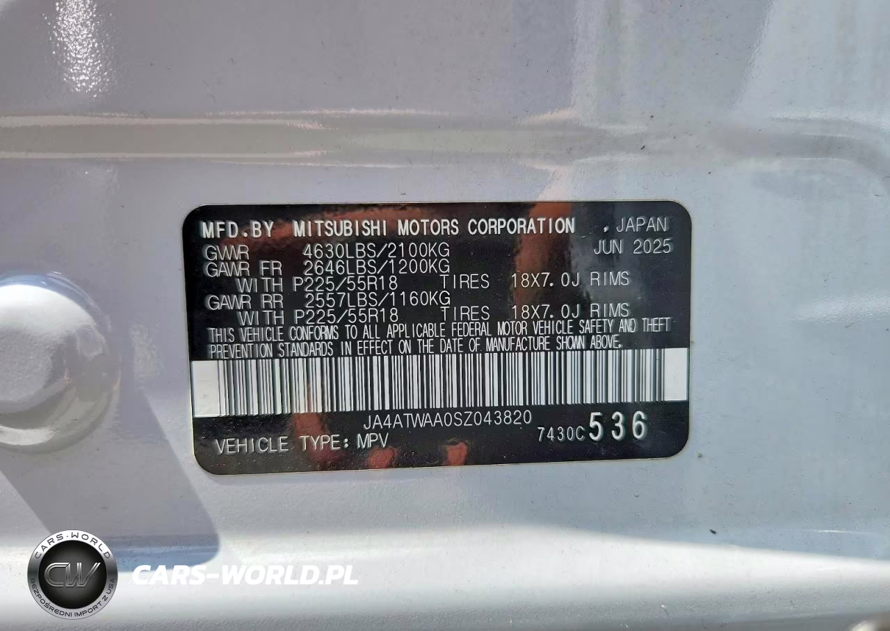 2025 Mitsubishi Eclipse Cross Se VIN:JA4ATWAA0SZ043820 - 13