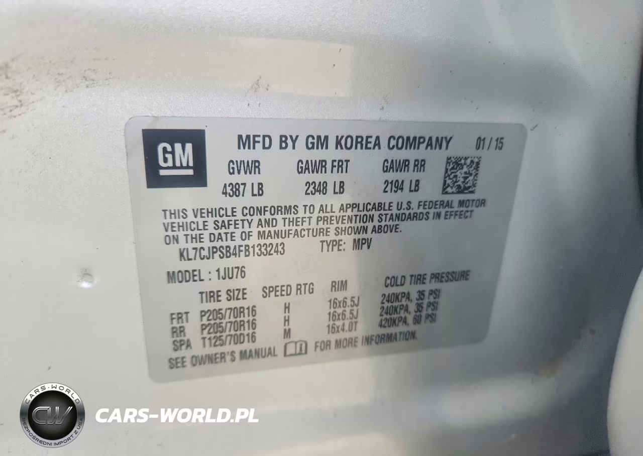 2015 Chevrolet Trax 1Ls VIN:KL7CJPSB4FB133243 - 12