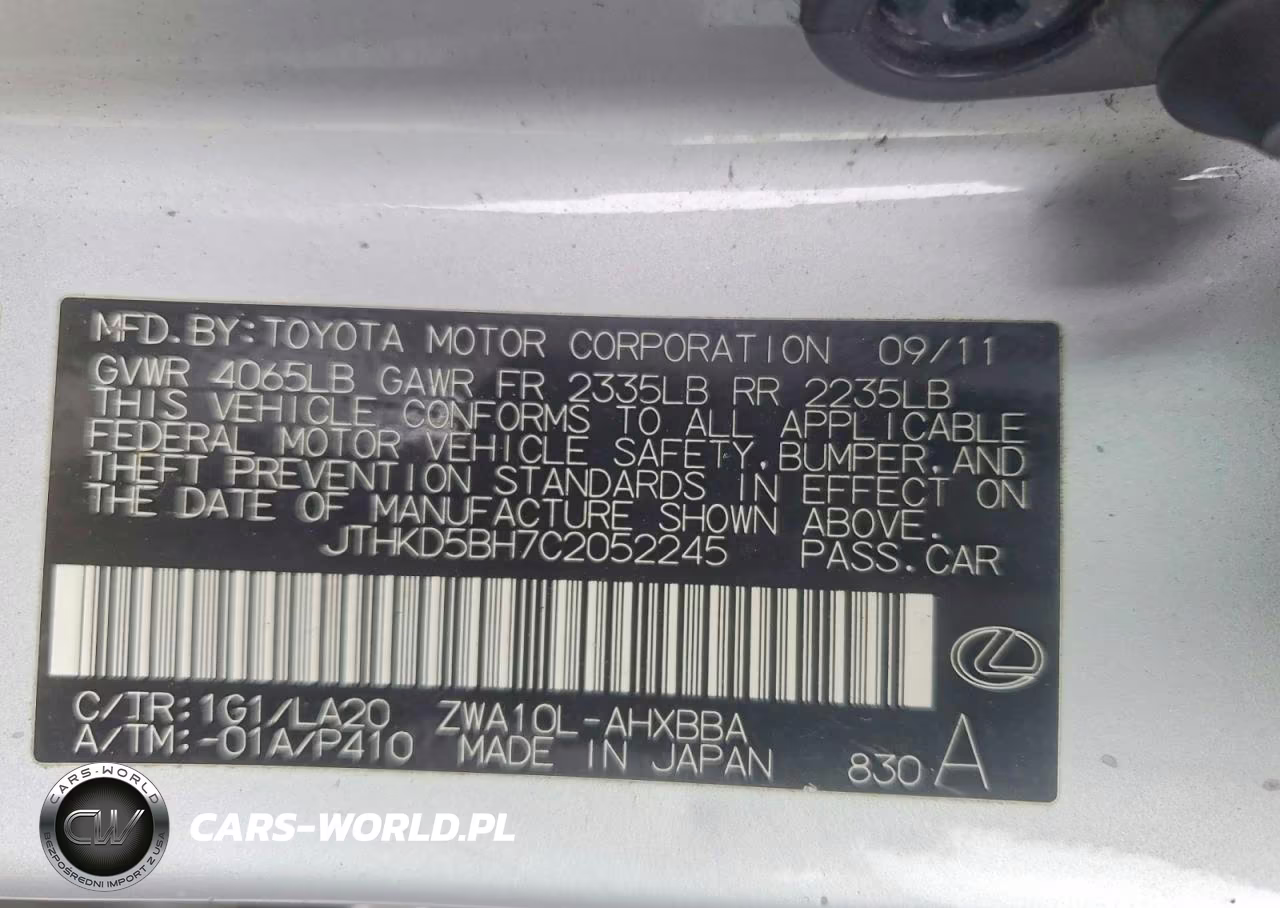 2012 Lexus Ct 200 VIN:JTHKD5BH7C2052245 - 12