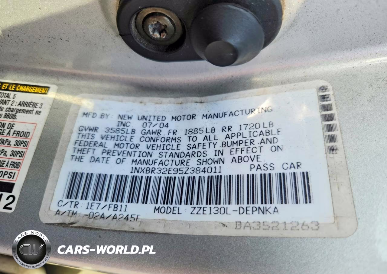 2005 Toyota Corolla Le VIN:1NXBR32E95Z384011 - 12