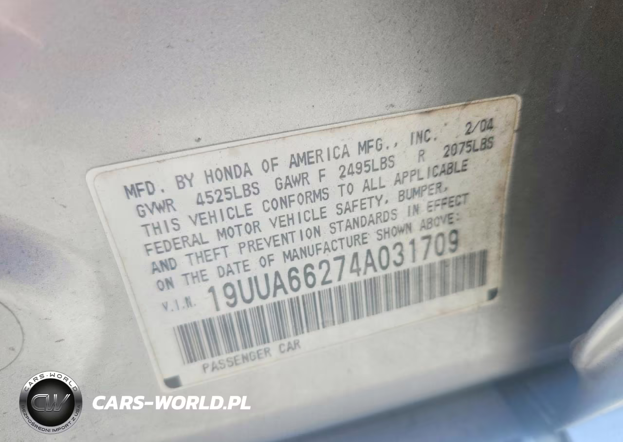 2004 Acura Tl VIN:19UUA66274A031709 - 12