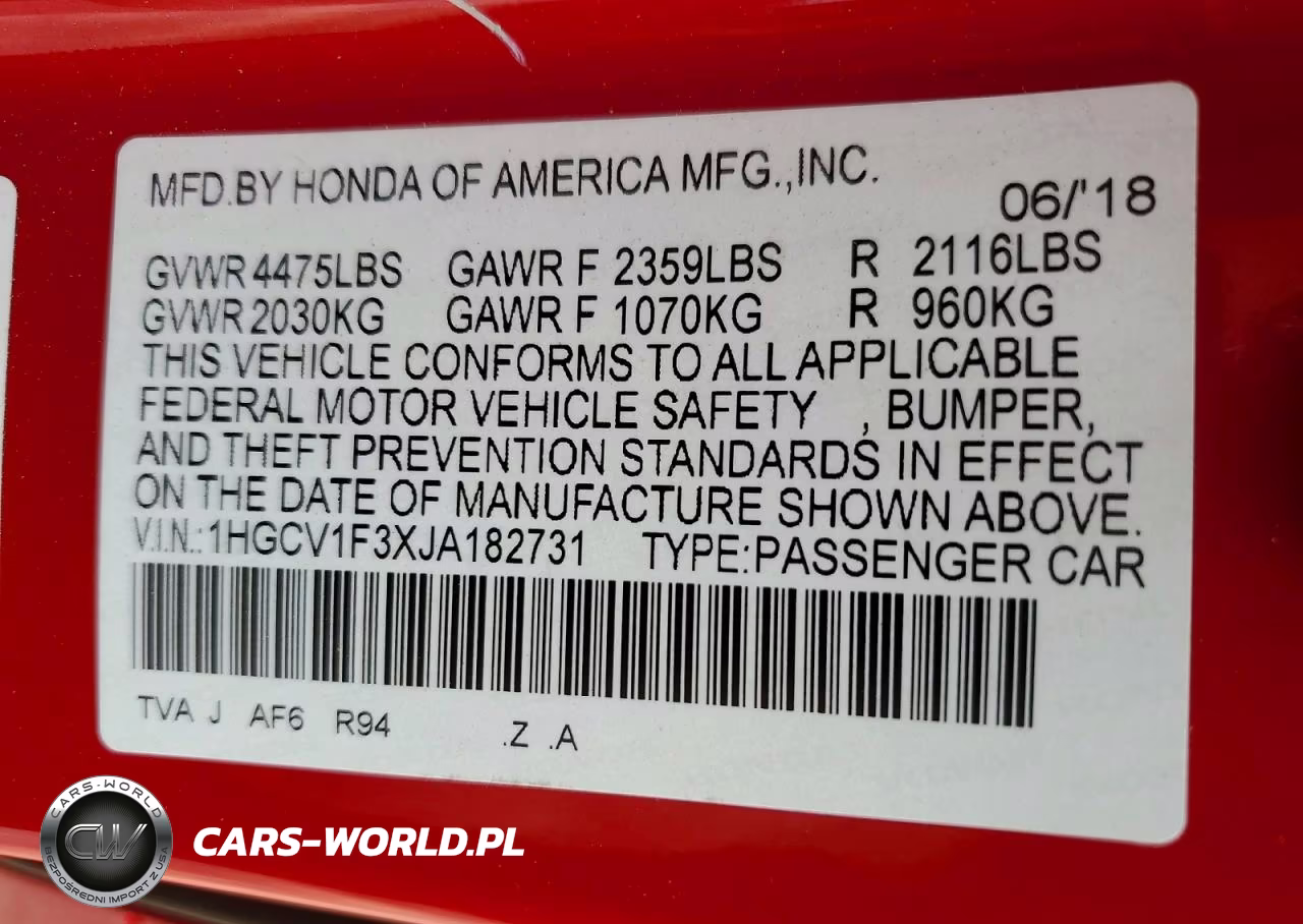 2018 Honda Accord Sport VIN:1HGCV1F3XJA182731 - 12