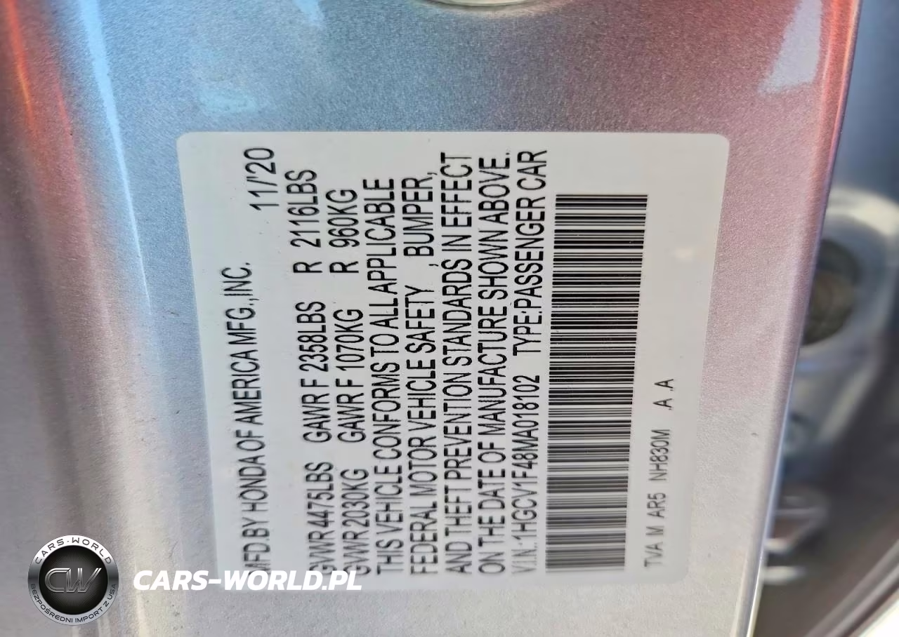 2021 Honda Accord Sport Se VIN:1HGCV1F48MA018102 - 13