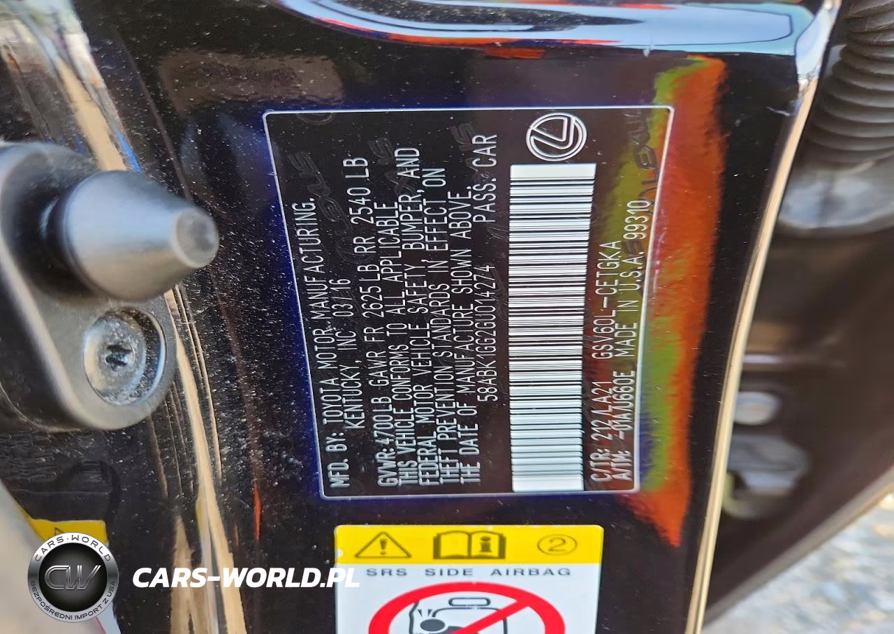 2016 Lexus Es 350 VIN:58ABK1GG2GU014274 - 12