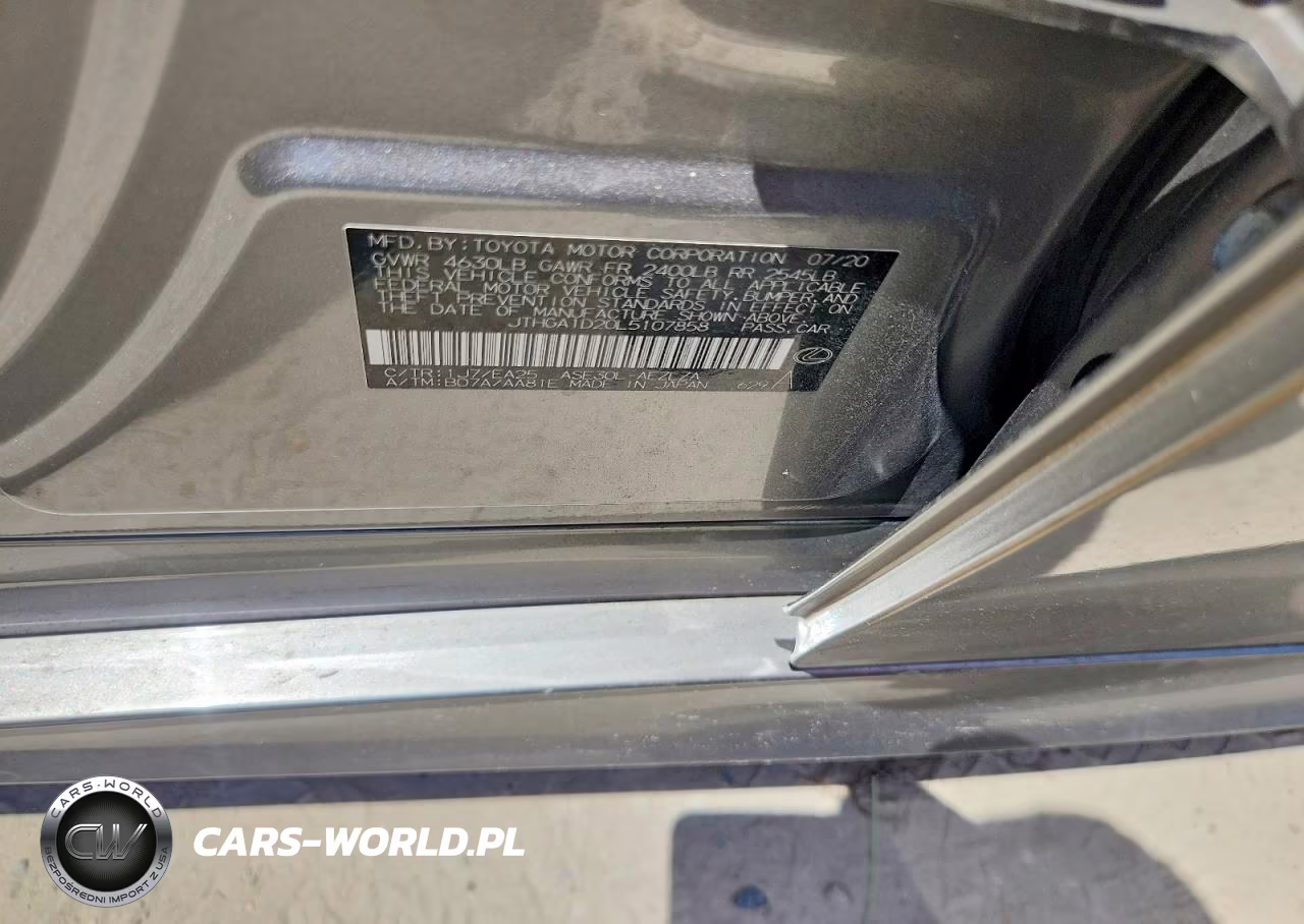 2020 Lexus Is 300 F Sport VIN:JTHGA1D20L5107858 - 12