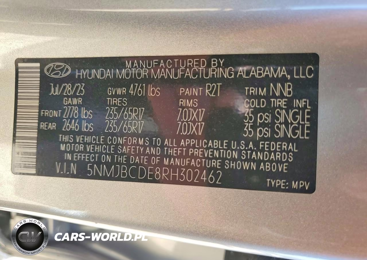 2024 Hyundai Tucson Sel VIN:5NMJBCDE8RH302462 - 14