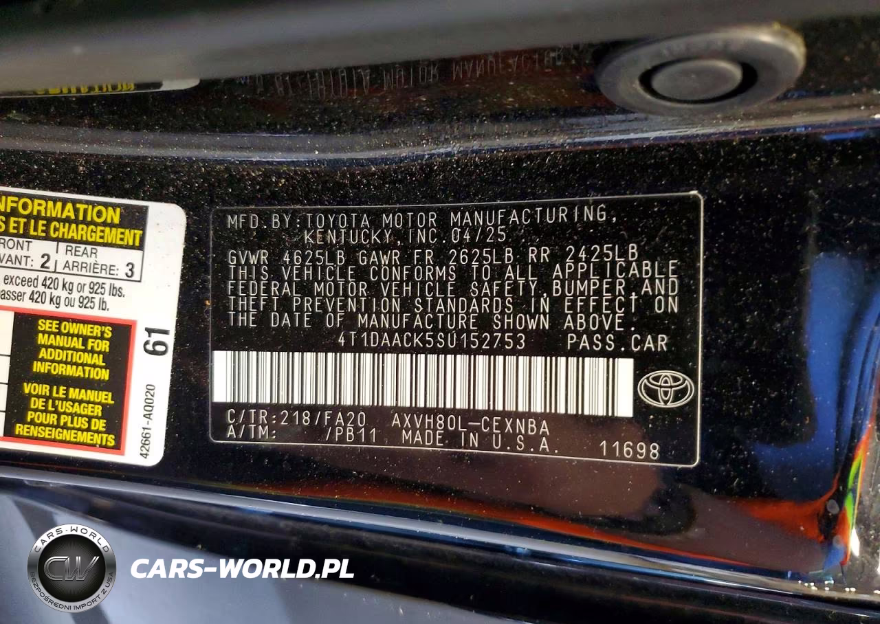 2025 Toyota Camry Le VIN:4T1DAACK5SU152753 - 12