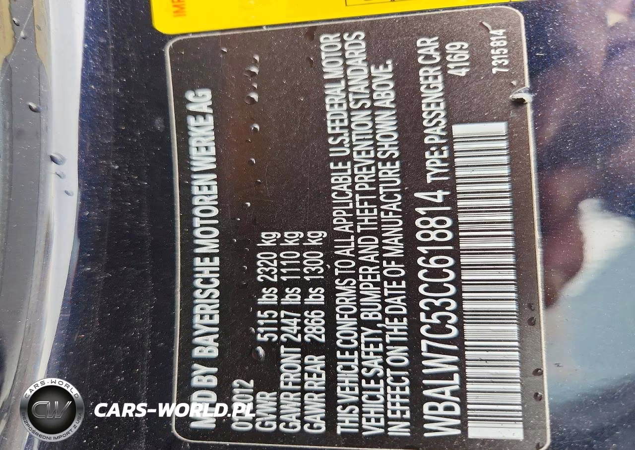 2012 BMW 640 I VIN:WBALW7C53CC618814 - 13