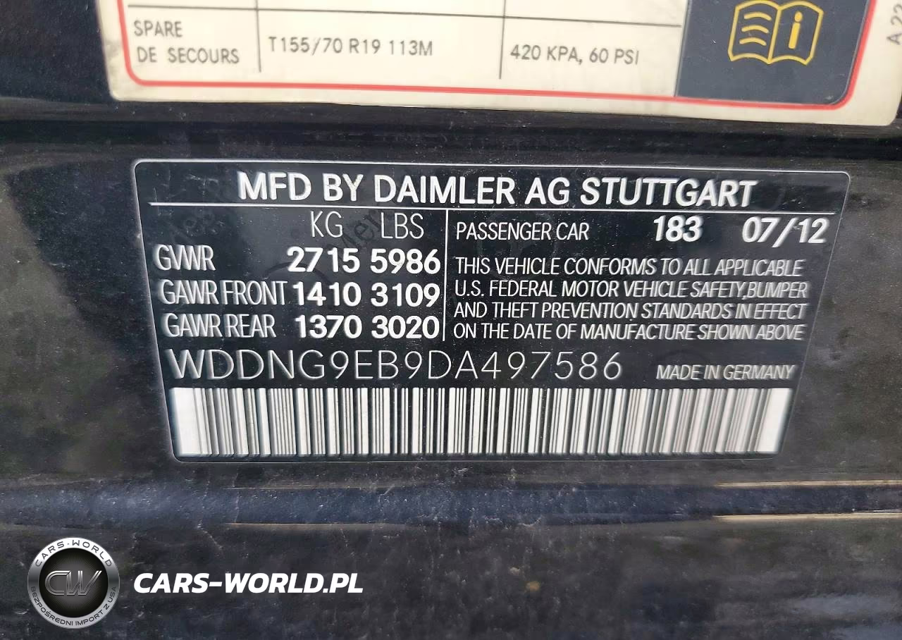 2013 Mercedes-Benz S 550 4Matic VIN:WDDNG9EB9DA497586 - 12