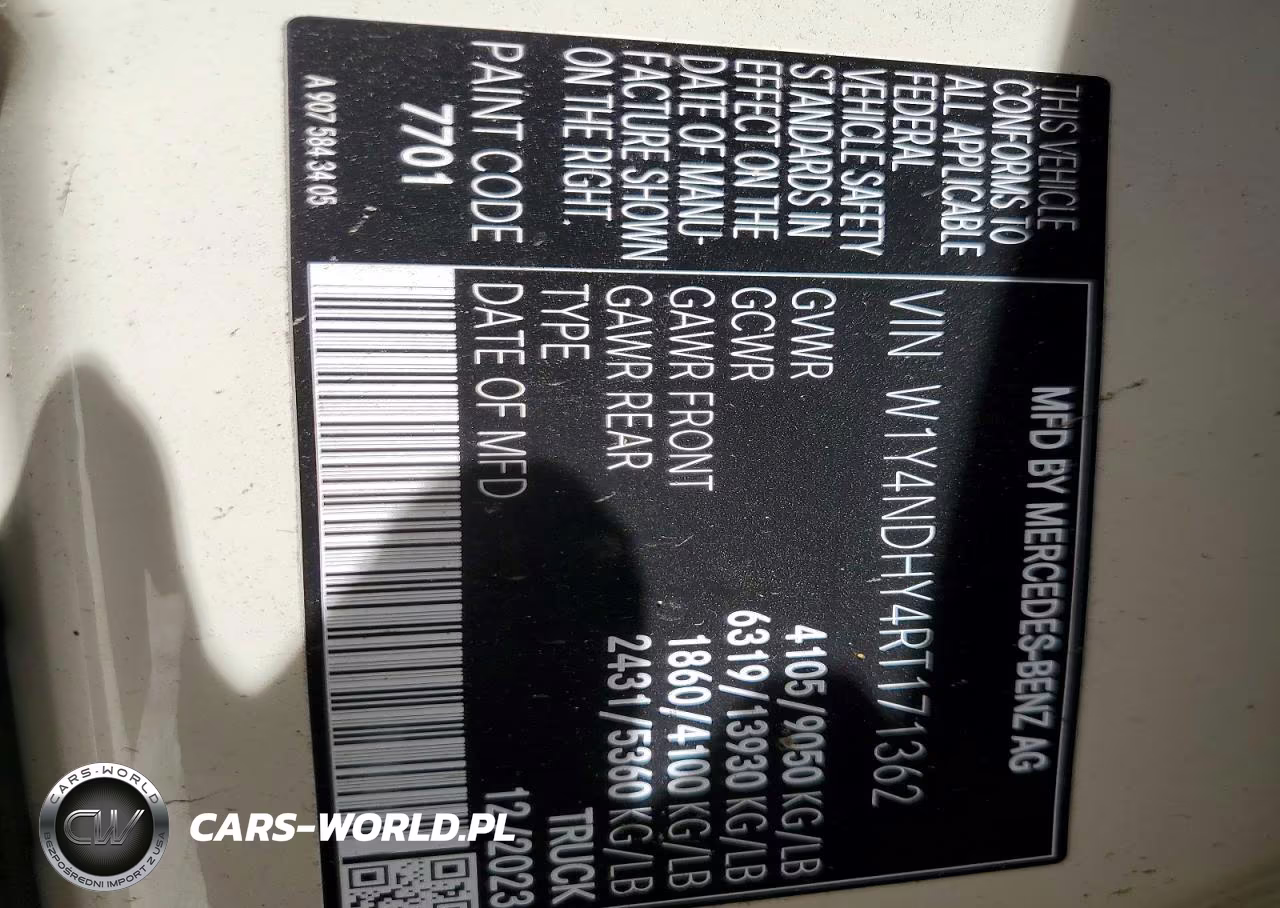 2024 Mercedes-Benz Sprinter 2500 VIN:W1Y4NDHY4RT171362 - 13