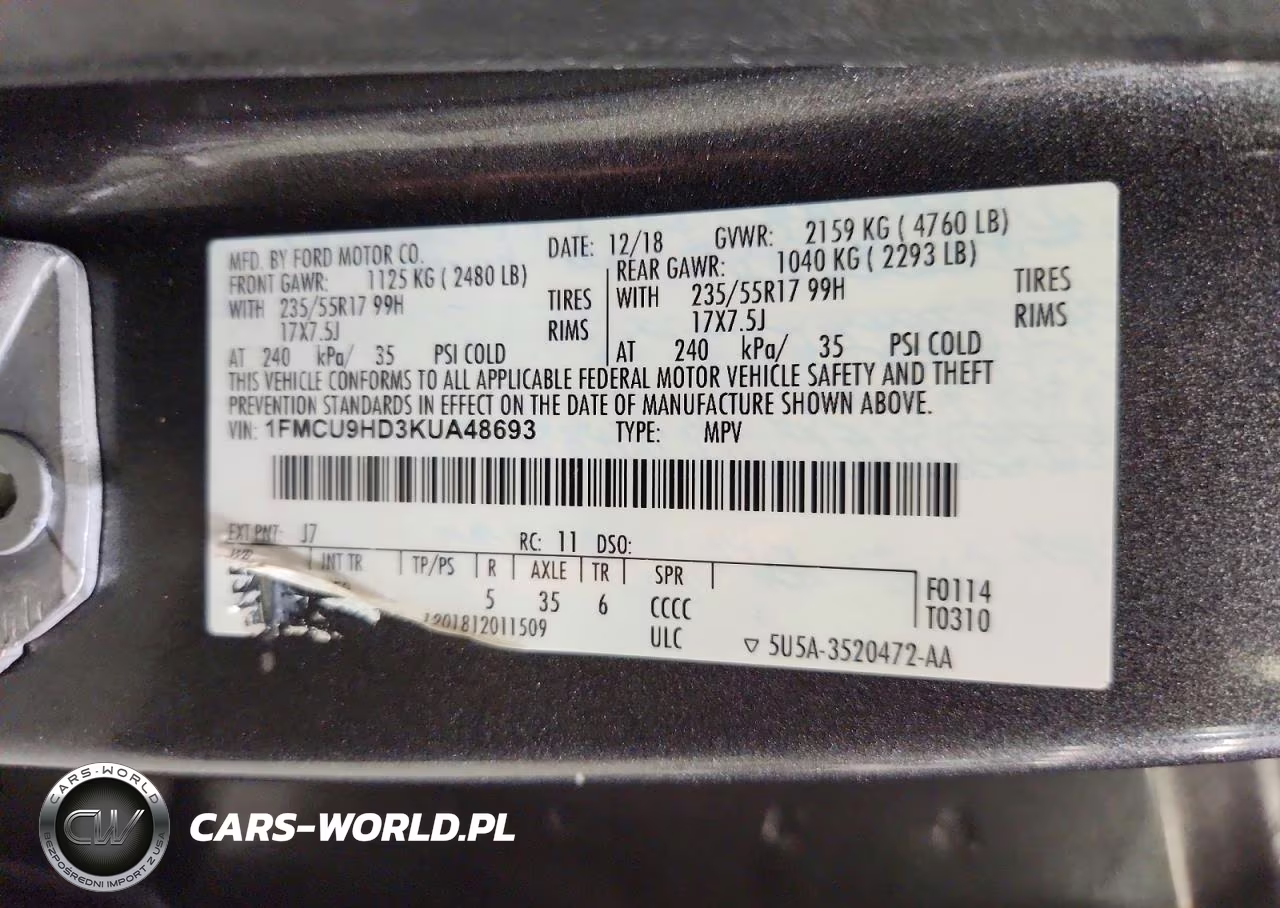 2019 Ford Escape Sel VIN:1FMCU9HD3KUA48693 - 13