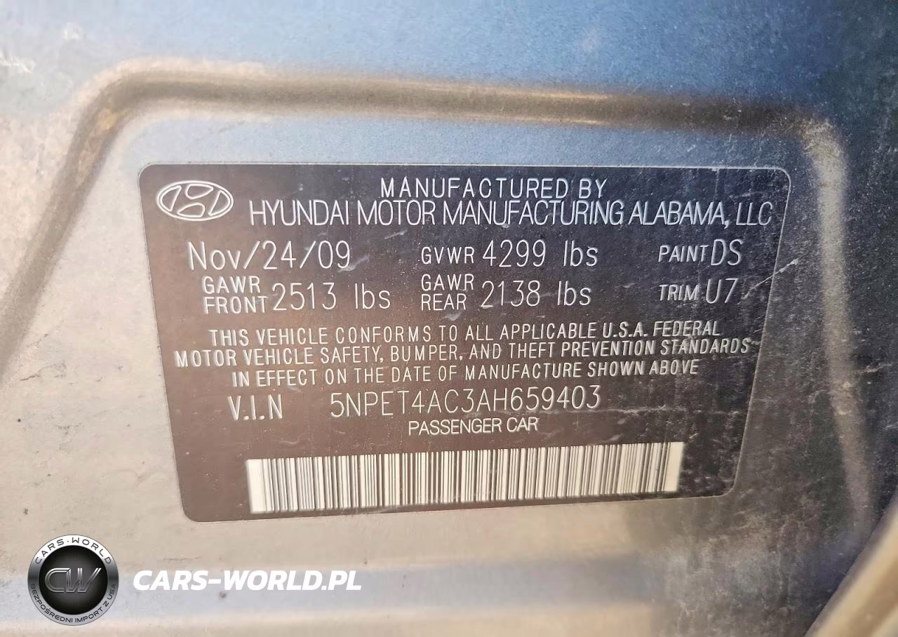 2010 Hyundai Sonata Gls VIN:5NPET4AC3AH659403 - 12
