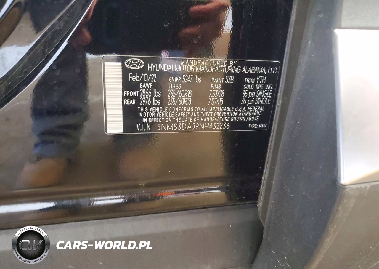 2022 Hyundai Santa Fe Sel VIN:5NMS3DAJ9NH432236 - 14