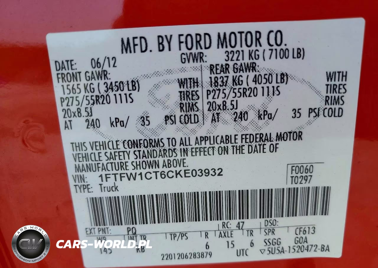 2012 Ford F150 Supercrew VIN:1FTFW1CT6CKE03932 - 12